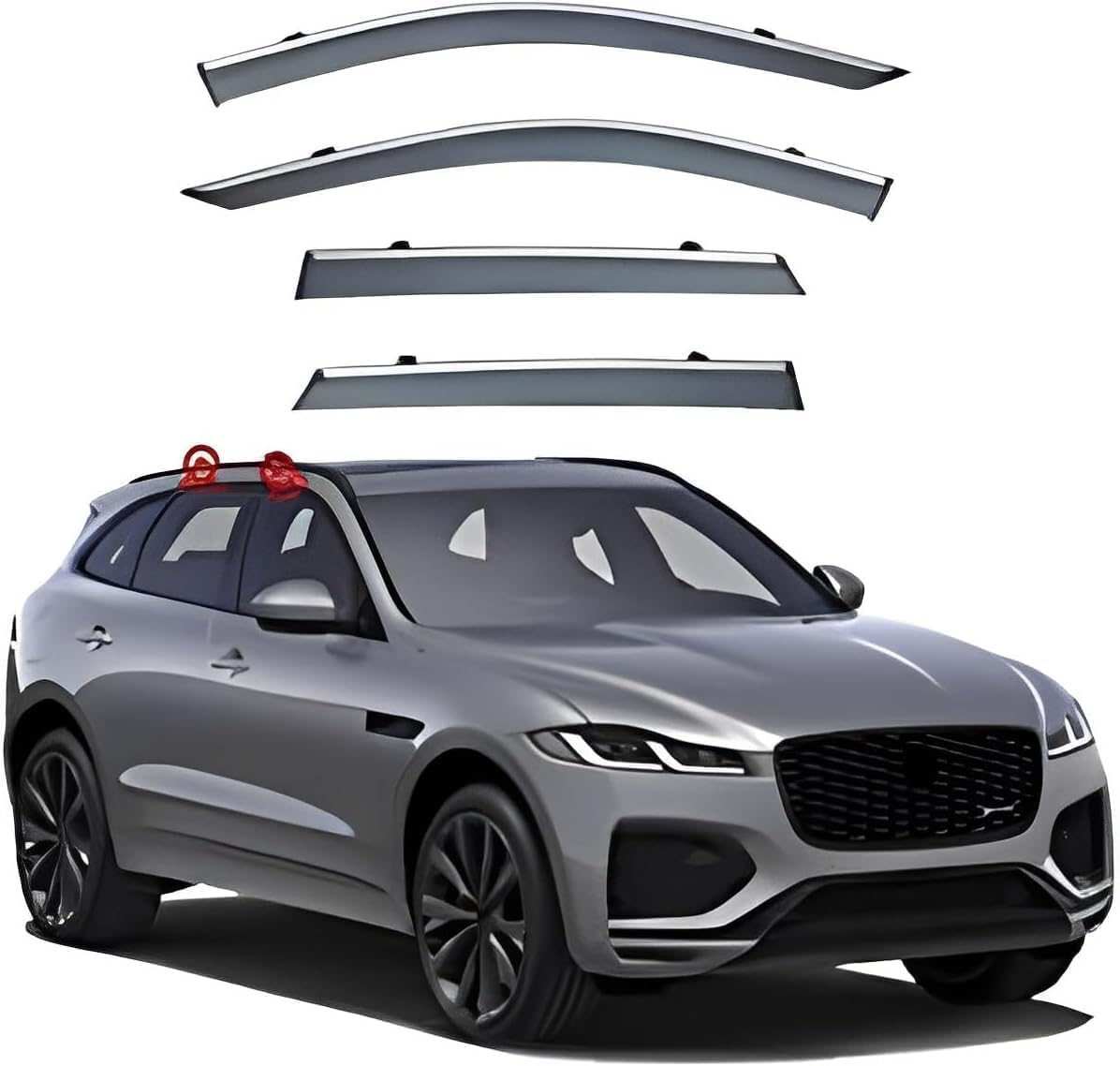 PANXUC Car Wind Deflectors for Jaguar F-PACE 2016 2017 2018 2019 2020 2021 2022, Side Window Wind Rain Deflector Window Visor Sun Rain Guard Smoke Guards