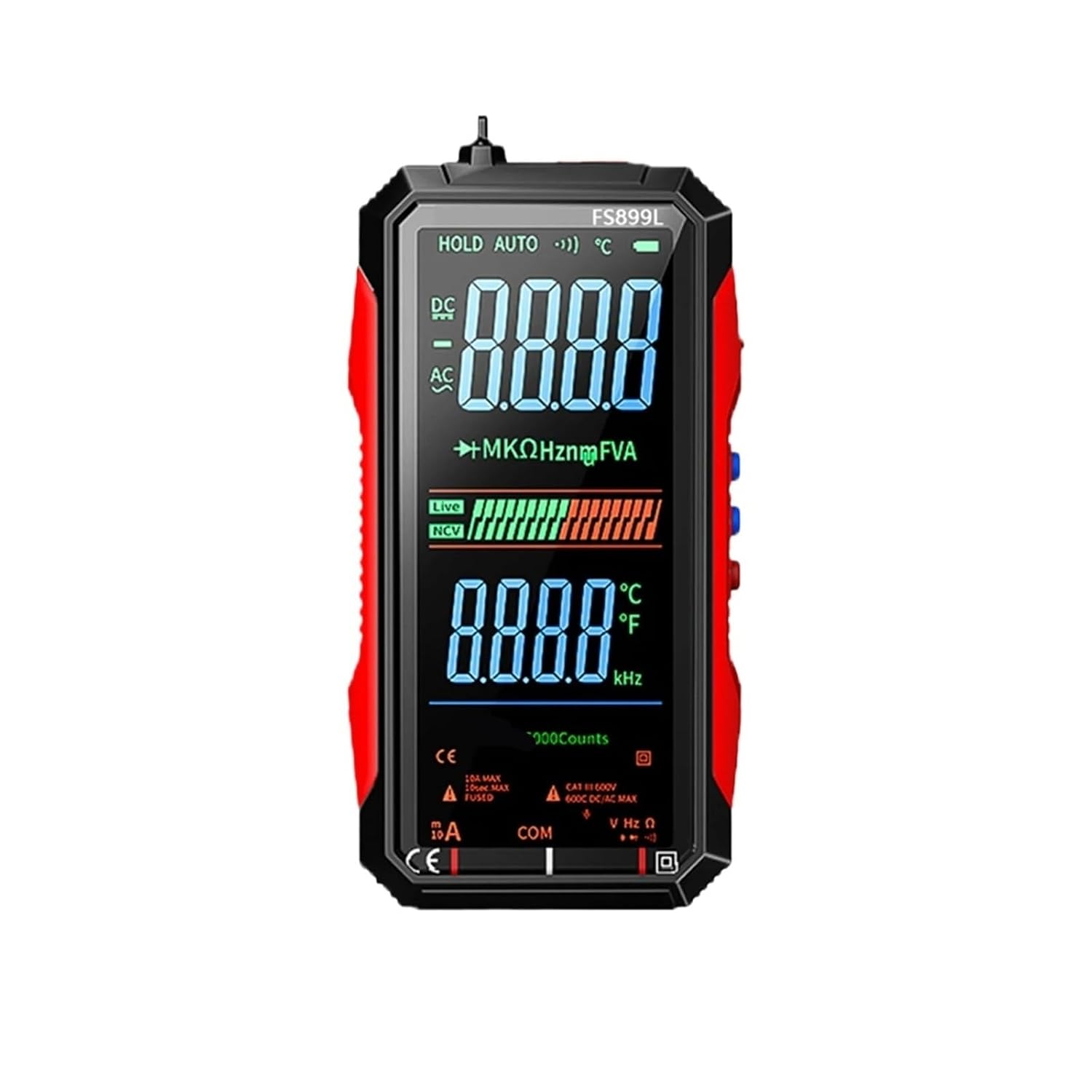 Multimeter 6000 Counts AC/DC Rechargeable Volt Meter Digital Voltmeter