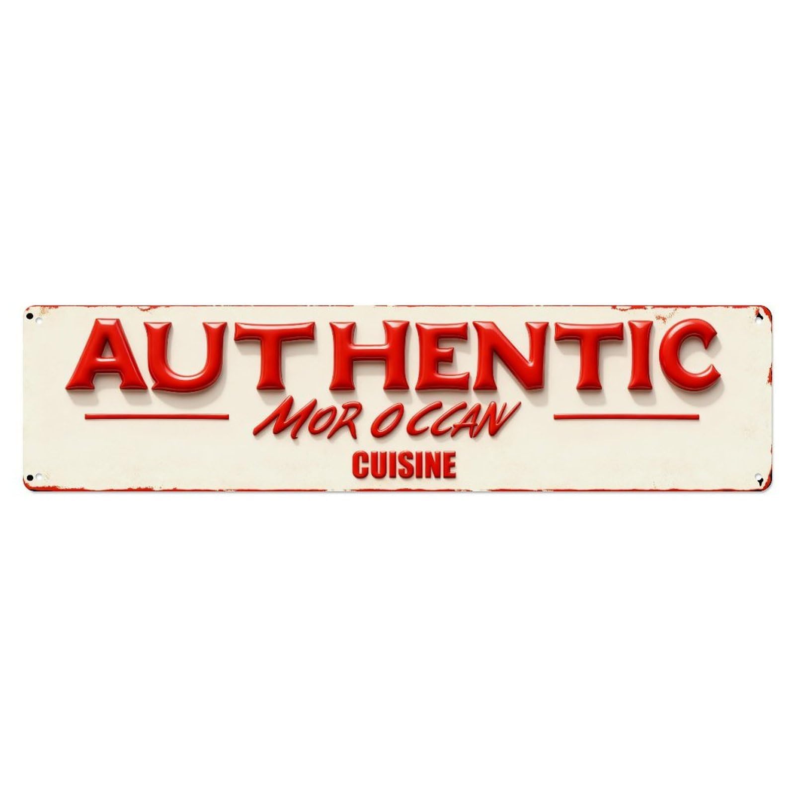 Authentic Moroccan Cuisine Sign Pattern Metal Tin Sign Plaque