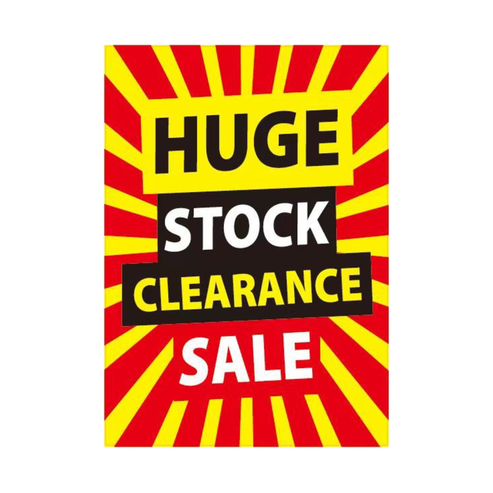 A1 Sale Posters Pack | Eye-Catching Store Display Signs for Retail | Clearance, Discounts, Special Offers, Huge Savings | Bright Colors (1, Huge Stock ClearanceSale (59.4cm x 84.1cm))
