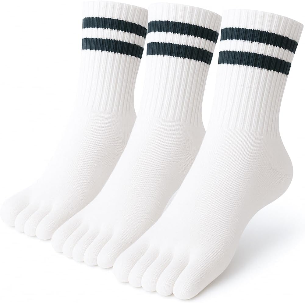 Toe Socks Crew Men and Women Athletic Running Premium Cotton Five Finger Socks Barefoot Socks Quarter