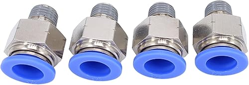 Vista 61 de Empuje para conectar conexión de tubo de 1/8" OD x 1/4" macho NPT rosca, línea de agua recta macho neumática, conectores de empuje rápido