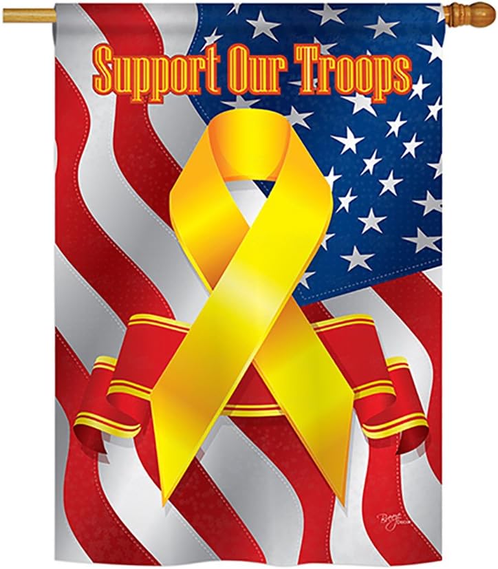 Breeze Decor Support Our Troops Large Flag 28"x 40"