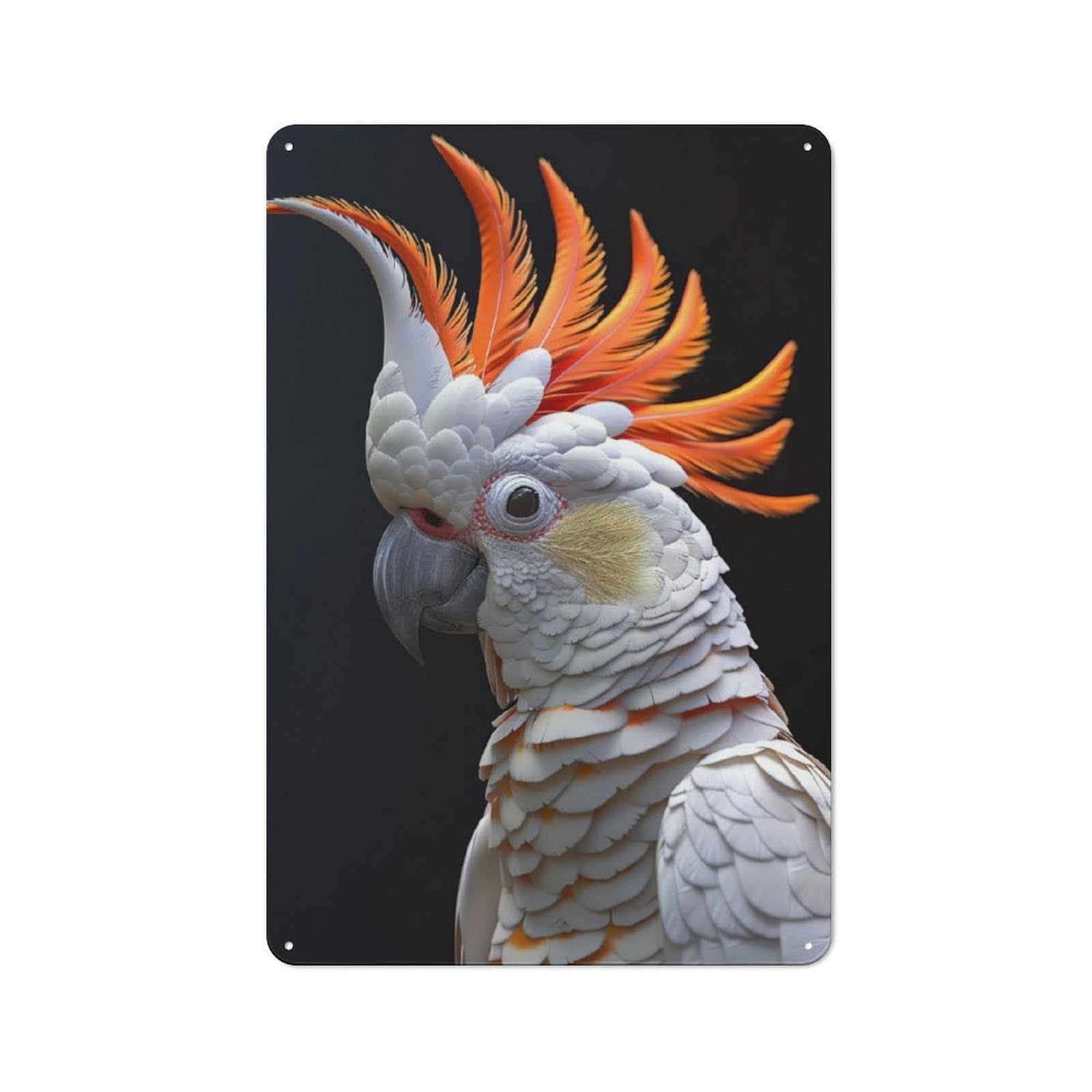 Junmoney Cockatoo Industrial-Style Metal Plaque 30X20cm For Hallway Wall, A Winter Wall Decor Update For Hallway Decor Lovers