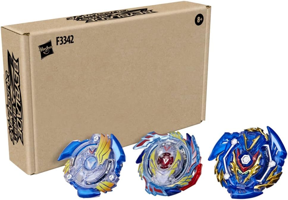 Hasbro Beyblade Burst Evolution Trio Valtryek 3 Pack - Genesis Valtryek V3, Sword Valtryek V5, Valtryek V2 Battle Spinning Top, Multi Colours