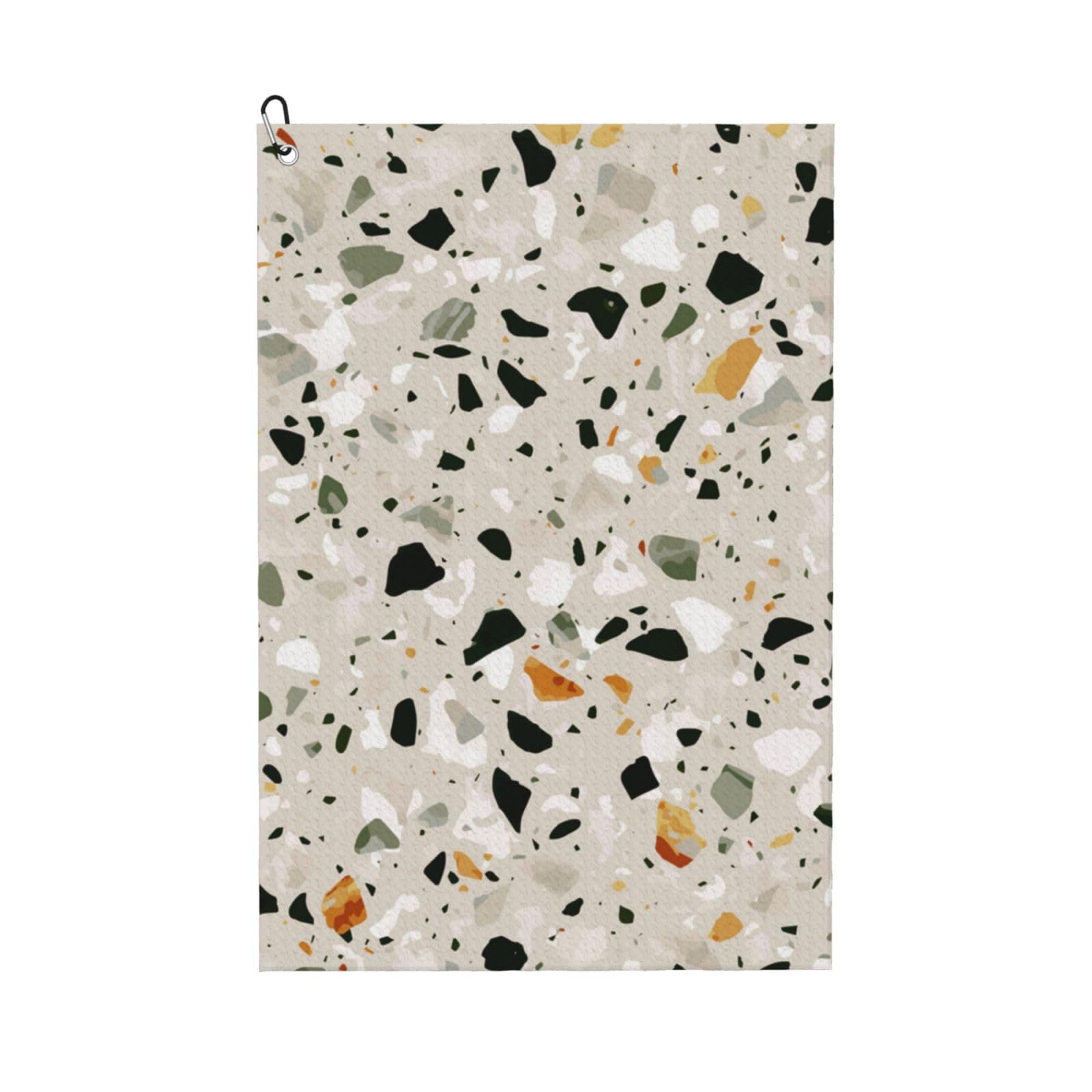 Hnnkloy Terrazzo, 16x24 in Portable Waffle Golf Towels with Carabiner Clip for Golf Bag