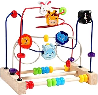 Bead Maze Toy Educational Activity Game Gift Fine Motor Skills Develop Math Skills Puzzle Beads Colorful Roller Coaster Toy