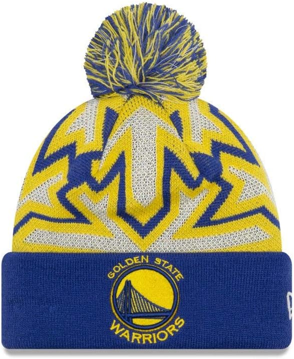 Bonnet New Era NBA Golden State Warriors – Bleu – Avec Pompon – Homme