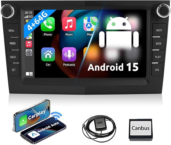 ESSGOO True 4+64G Drahtloses Autoradio with Android Auto und CarPlay Für Vauxhall Opel Corsa C/D Zafira B Astra G/H Meriva Signum Combo mit 7 Zoll Touchscreen Bluetooth FM AM RDS GPS WiFi - 1