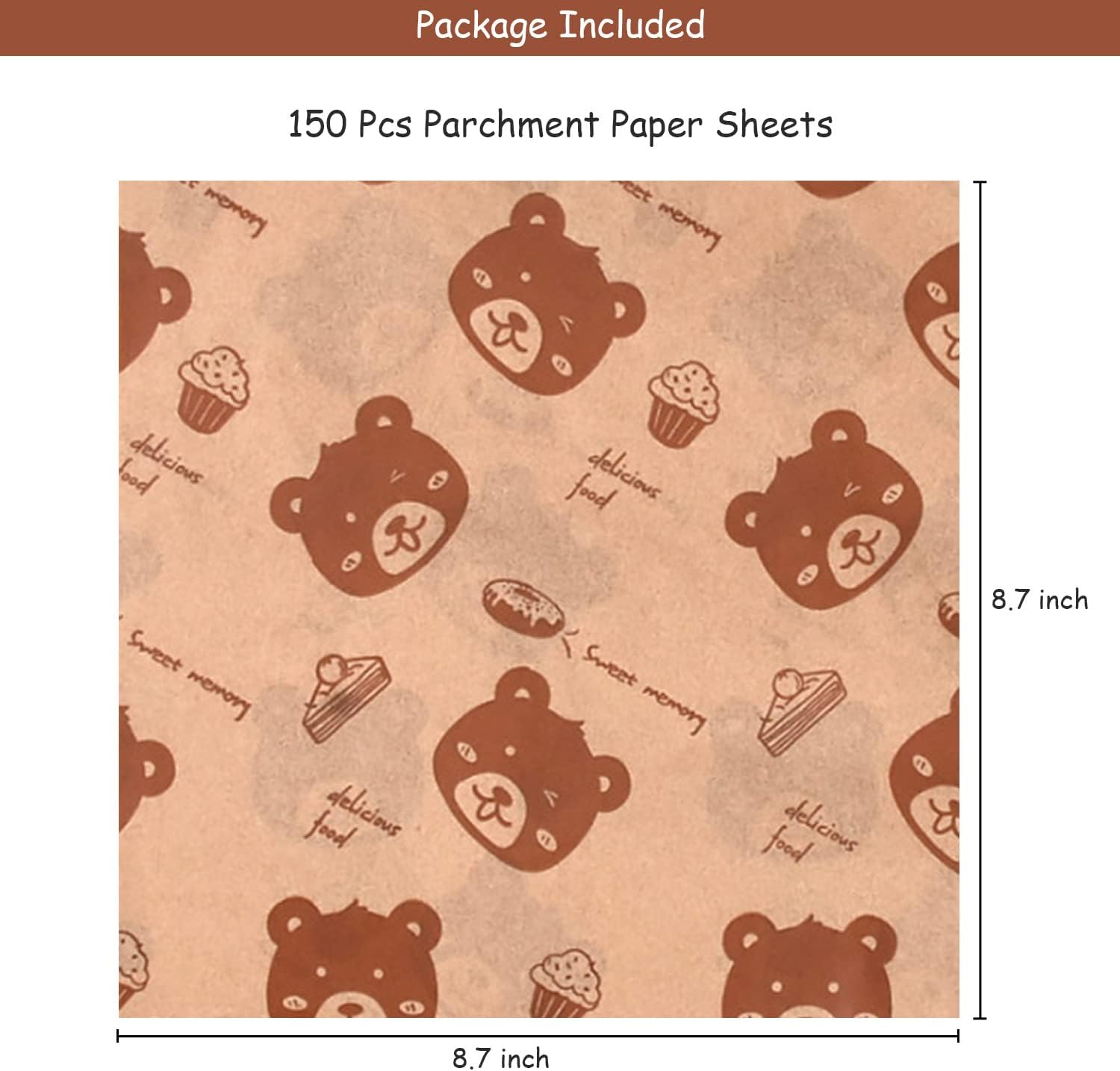 150 Pcs Parchment Paper Sheets Sandwich Wrapping Paper，Greaseproof Wrap Paper Food Basket Liners for Outdoor Picnic, Churches, Home Party, Restaurants