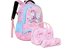Durable & Tear-Resistant Girls Backpack with Lunch Box for Elementary School