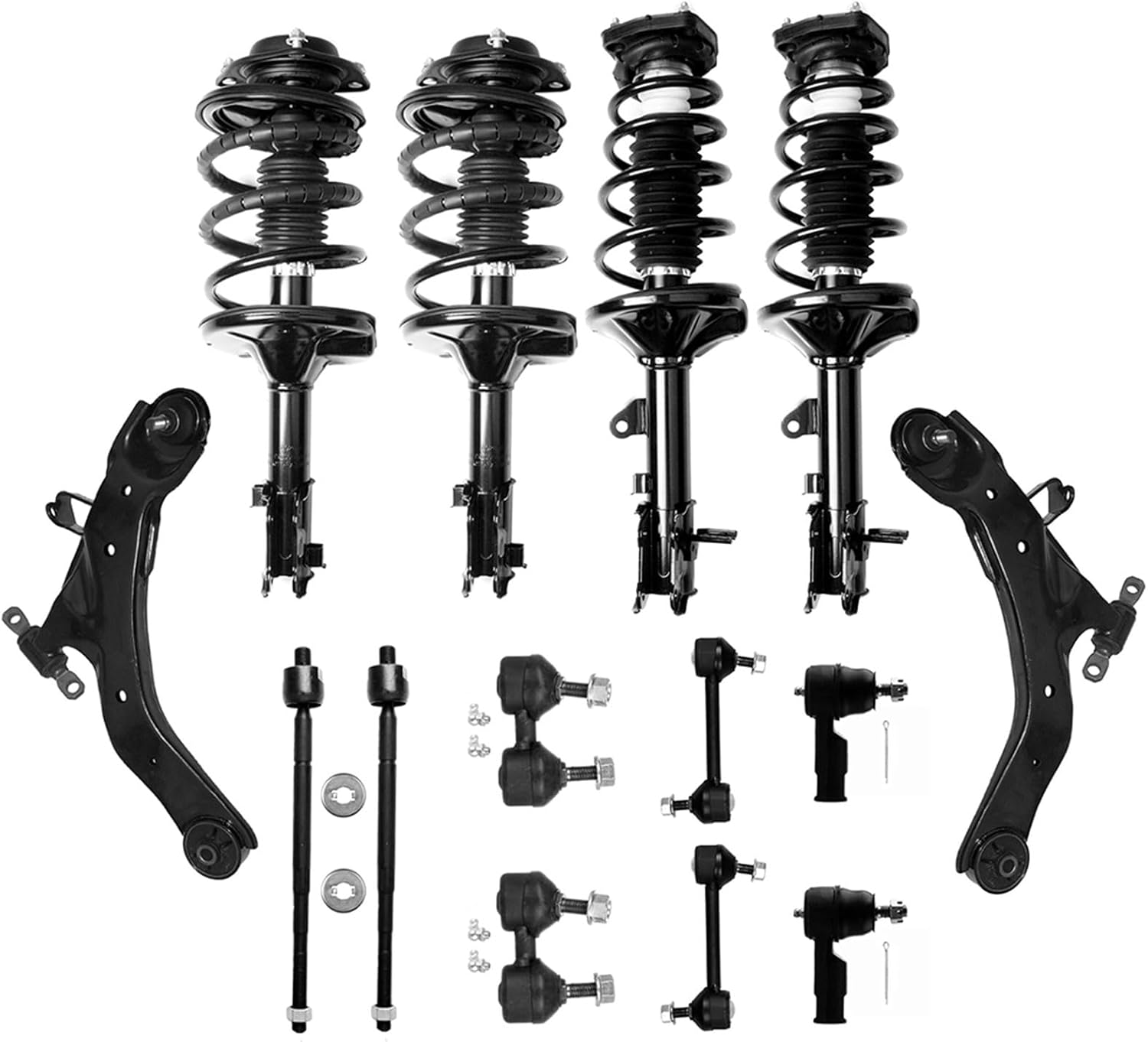 Front Complete Struts Rear Shock Absorber kit for 2001-2006 for Hyundai for Elantra,2PCS Rear Complete Struts Assembly Replaces 171405 Shock Absorber Complete Assembly Suspension Kit