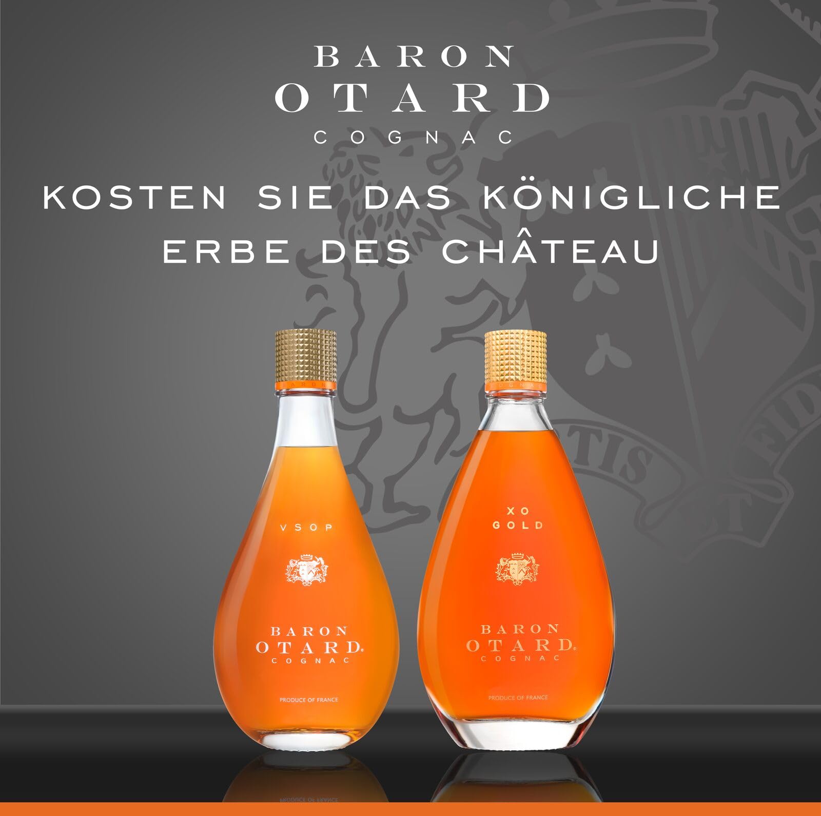 Baron Otard XO Gold Cognac, 40 Vol.-%, 70 cl / 700 ml, doppelt destillierter Premium-Cognac, gereift in Eichenfässern, mit Aromen von schwarzem Trüffel, Sandelholz und Pflaume