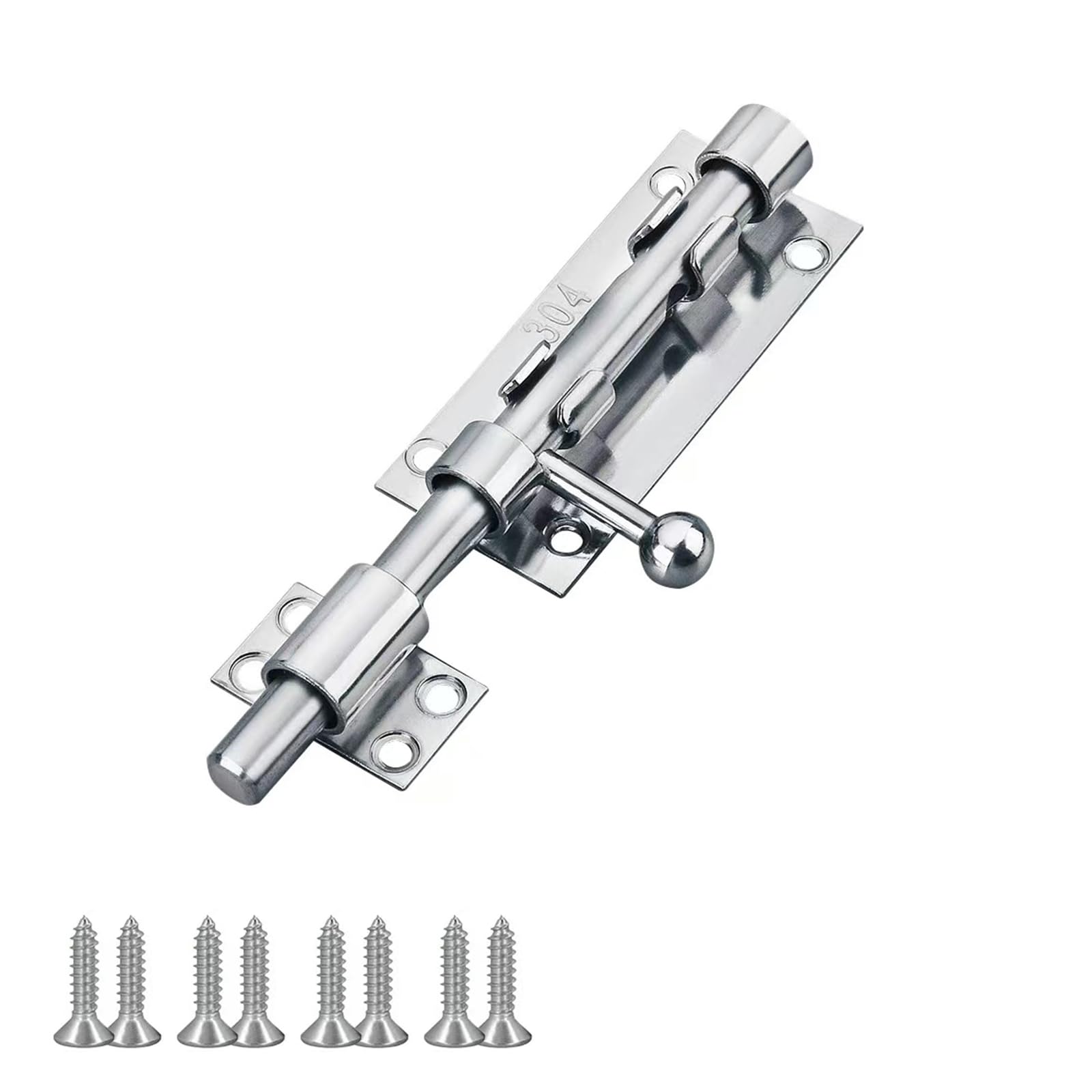 Door Lock Bolt,Stainless Steel Door Latch,5 inch Heavy Duty Door Bolt Latch,Barrel Sliding Lock Security Lock Latch for Bathroom,Bedroom,Garden Doors