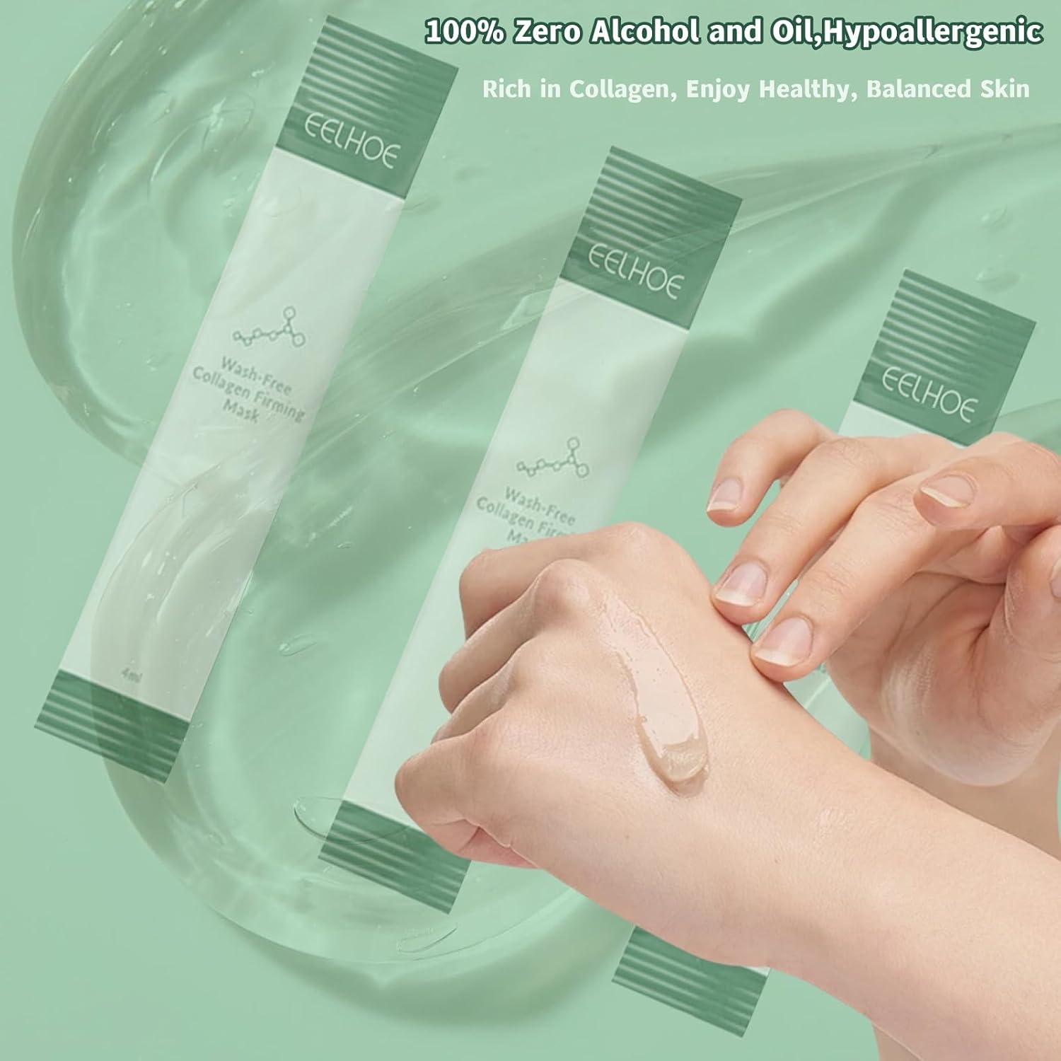 40 Pack Collagen Firming Face Mask，Wash-Free Firming Anti-Ageing Moisturising Face Mask,Smooth & Tight Skin,Facial Masks For Both Men And Women Of All Skin Types