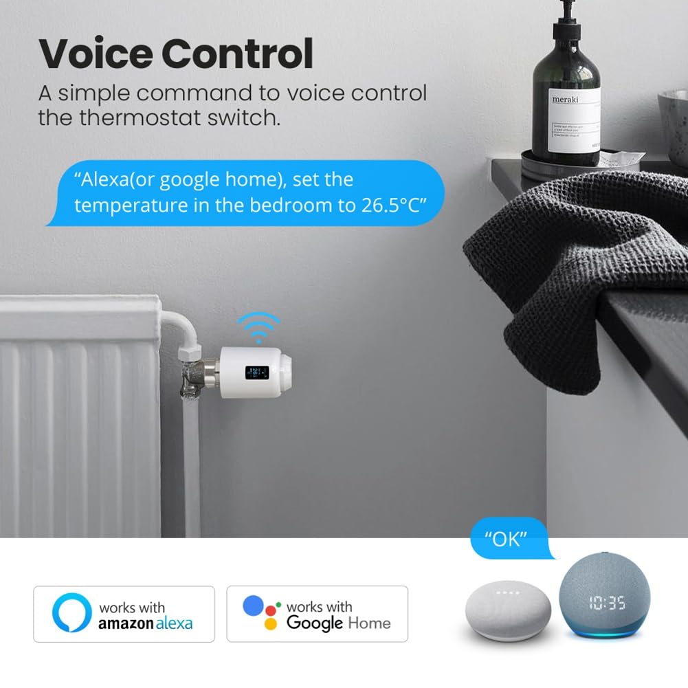 Zigbee 3.0 Tuya TRV Valvola Termostatica Intelligente per Radiatore Controller di Temperatura Programmabile WIFI per Alexa Home