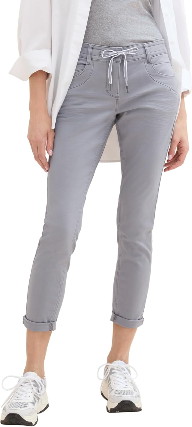 TOM TAILOR Damen Tapered Relaxed Hose mit Kordelzug