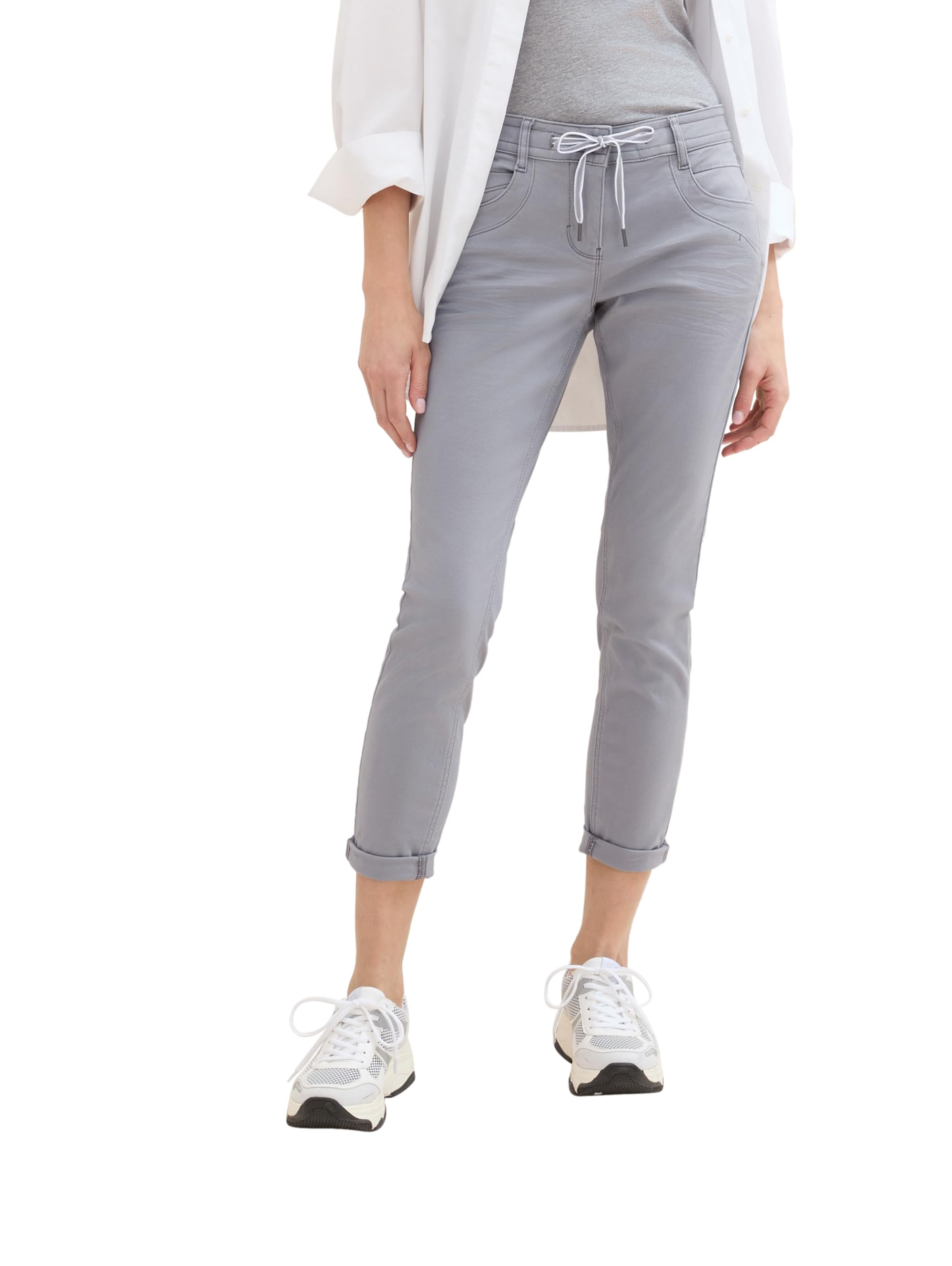 TOM TAILOR Damen Tapered Relaxed Hose mit Kordelzug