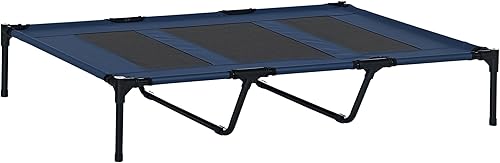 PawHut Cama elevada XL para perros, cama elevada para perros para exteriores, cuna portátil para mascotas con bolsa de transporte, marco de metal,