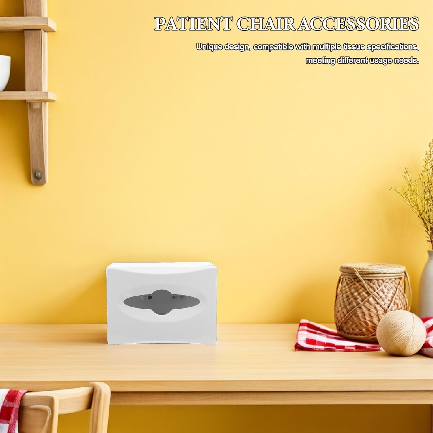 Dental Chair Tissue Box - Portable Chair Post Paper Holder - Clinic Tissue Storage Box/Holder for Dental Units - Rectangular Utility Box for Hospitals