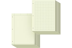 10 Pack Engineering Calculation Pad Paper Notebook, 8.5x11 Inch, 5x5 Grids, 100...