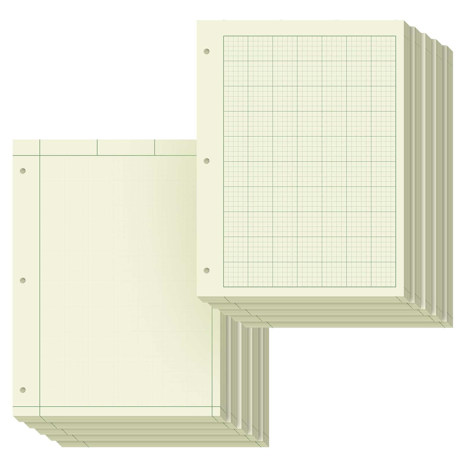 Ruizhihu 10 Pads Engineering Notebook, Graph Paper, 8.5 x 11in, 5 Squares/Inch, 1000 Sheets, White, Contemporary Style
