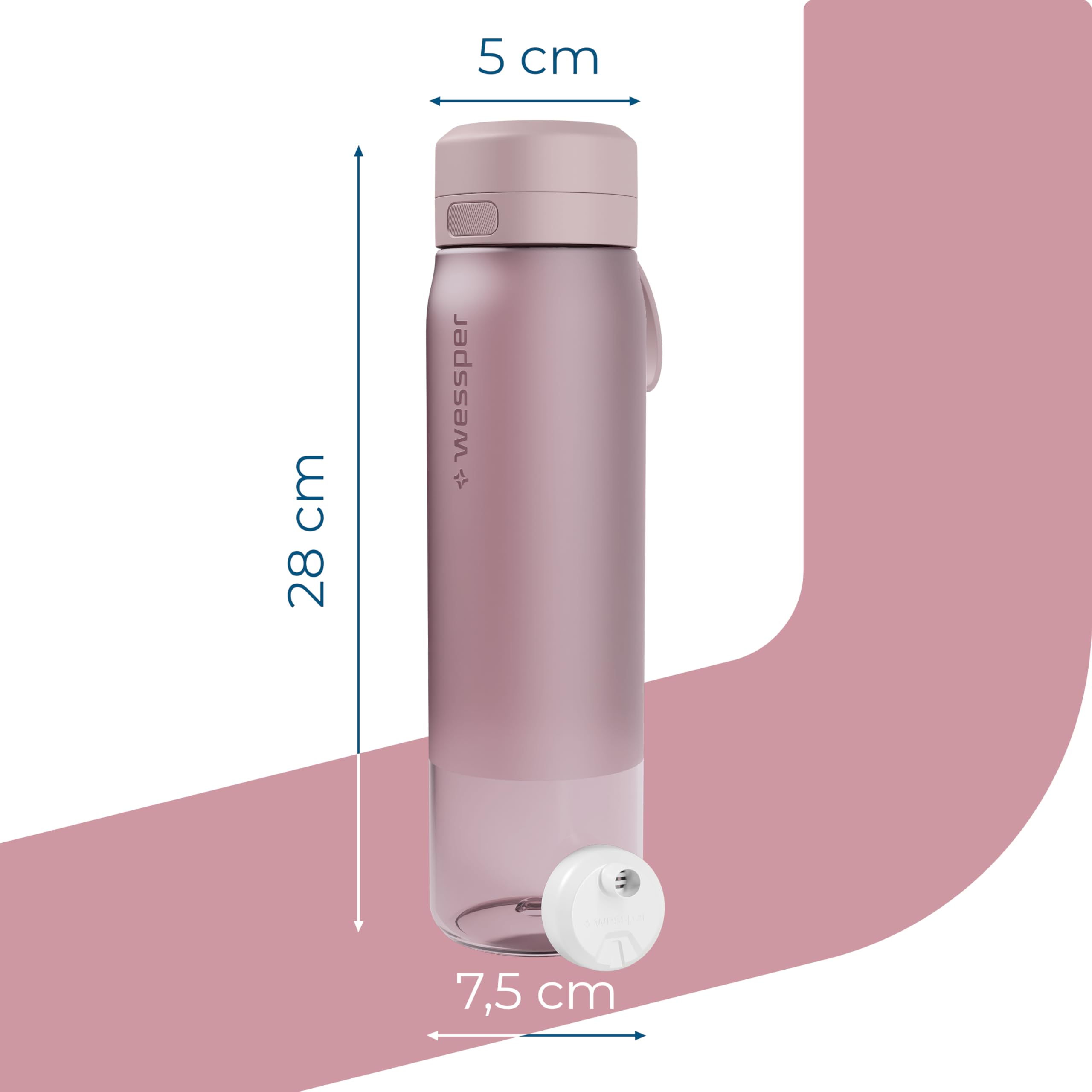 Gourde Filtrante Wessper 700 Ml – Filtre Actitex Pour Eau Sans Chlore – Sans BPA, Compteur Intégré