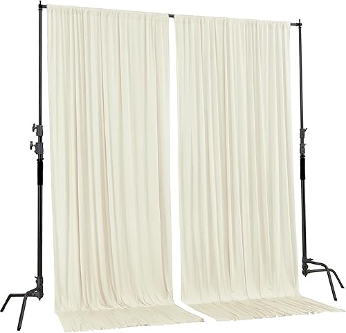 Vista 2 de AK TRADING CO. 10 feet x 8 feet IFR Polyester Backdrop Drapes Curtains Panels with Rod Pockets - Wedding Ceremony Party Home Window Decorations