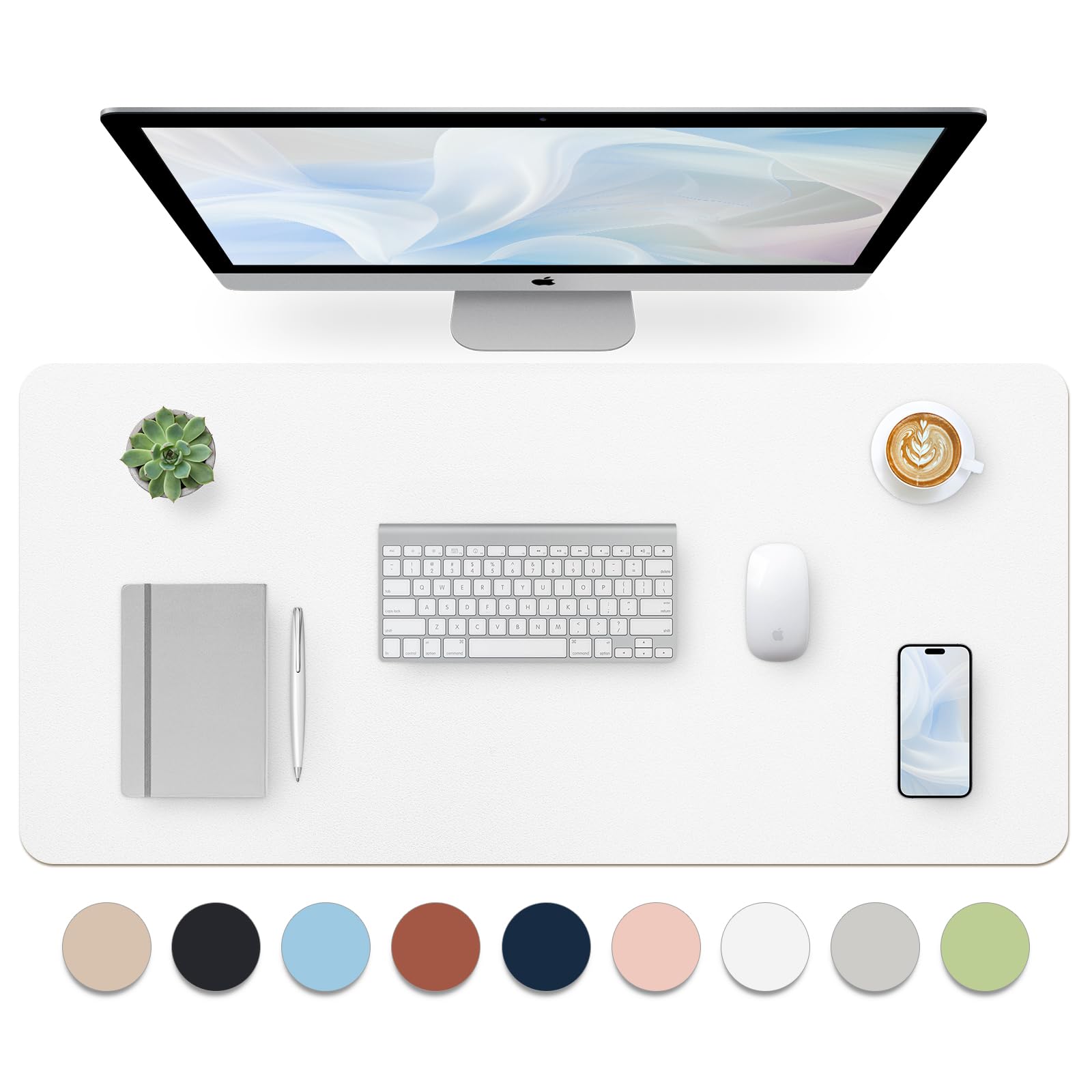 Leather Desk Pad, Large Mouse Pad, Non-Slip Desktop Mat, Leather Desk Blotter, Computer Desk Pad, Waterproof Desk Protector Mat for Home Office and