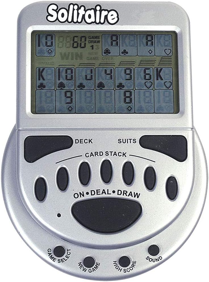 John N. Hansen Mega Screen Handheld Solitaire Game - Klondike Style Video Play for Ages 8+