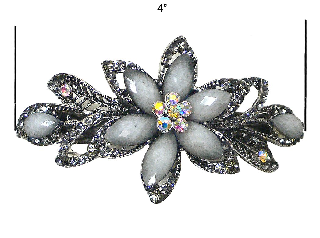 Set of 2 Butterfly Flower Barrettes 2 Styles 0014purple0053OW-2