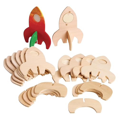 Miniatura 2 de Colorations Personaliza y decora individualmente marcos de fotos de naves estrellascohetes, gran proyecto de manualidades para niños, 12 marcos de