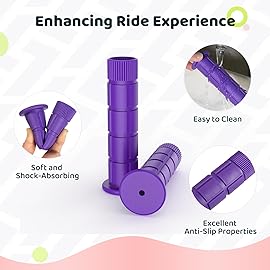 SAPLIZE Bike Handlebar Grips, for Kids Girls Boys Bikes, Balance Bikes, Road Bikes and Sctoors, Length 4.9, Purple
