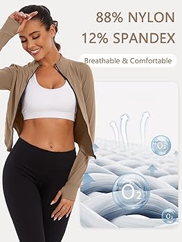 Giacca Sportiva Donna Con Zip E Fori Per Pollici - Felpa Fitness Traspirante Per Palestra E Running - Foto 14