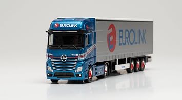 herpa 314855 mercedes-benz actros gigaspace`18 curtain tarpaulin semi-trailer model car miniature models small model collectible detailed multi-colored