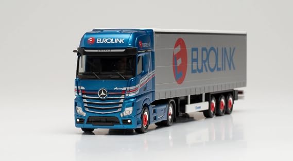 herpa 314855 mercedes-benz actros gigaspace`18 curtain tarpaulin semi-trailer model car miniature models small model collectible detailed multi-colored