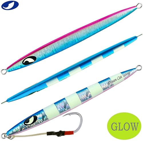 Miniatura 7 de OCEAN CAT Jigs de pesca de agua salada en alta mar Jigging de velocidad de lanzamiento lento señuelos vertical Jigging vertical Plantilla de otoño