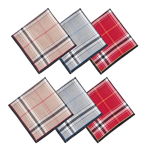 Selected Hanky 100% Cotton Men's Handkerchiefs 6 Piece Gift Set