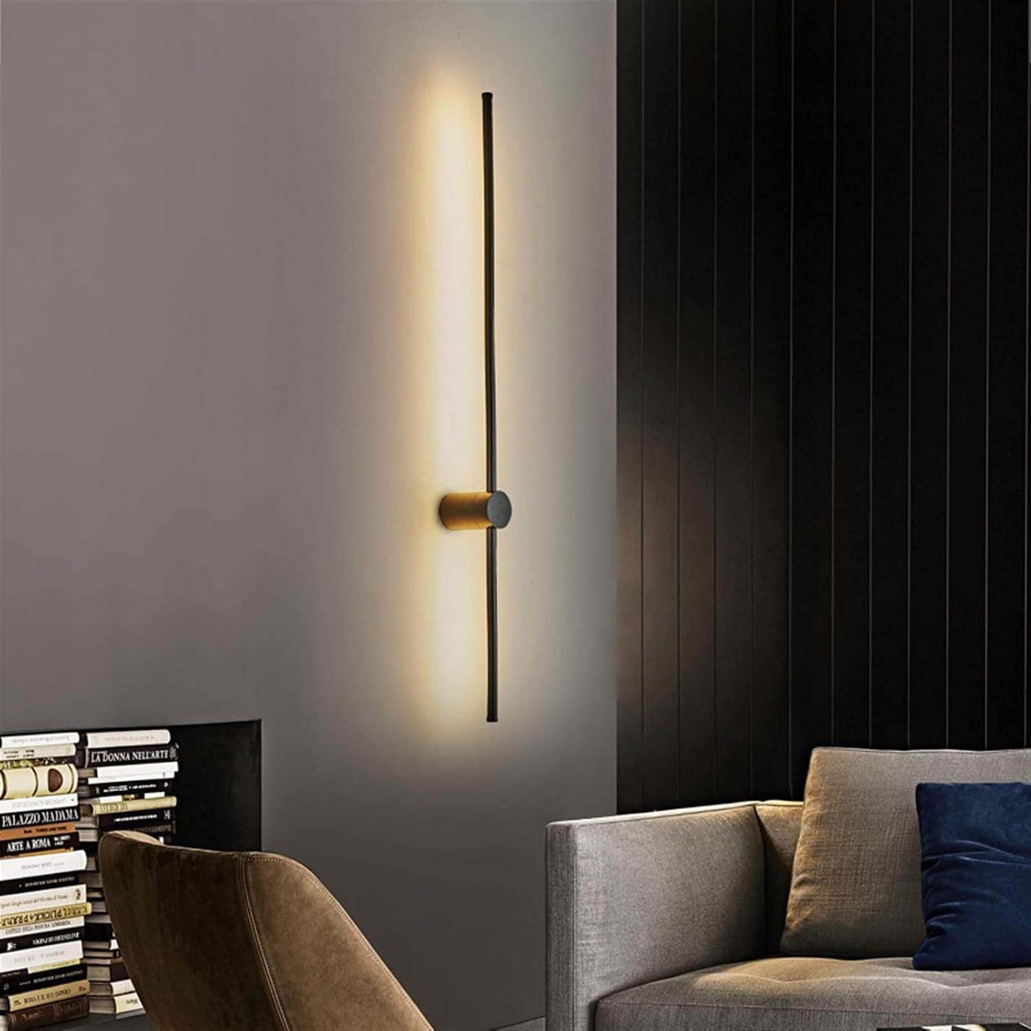 Living Room Minimalist Background Wall Decoration Bedroom Bedside Linear Wall Lamp (Neutral Light 100cm)
