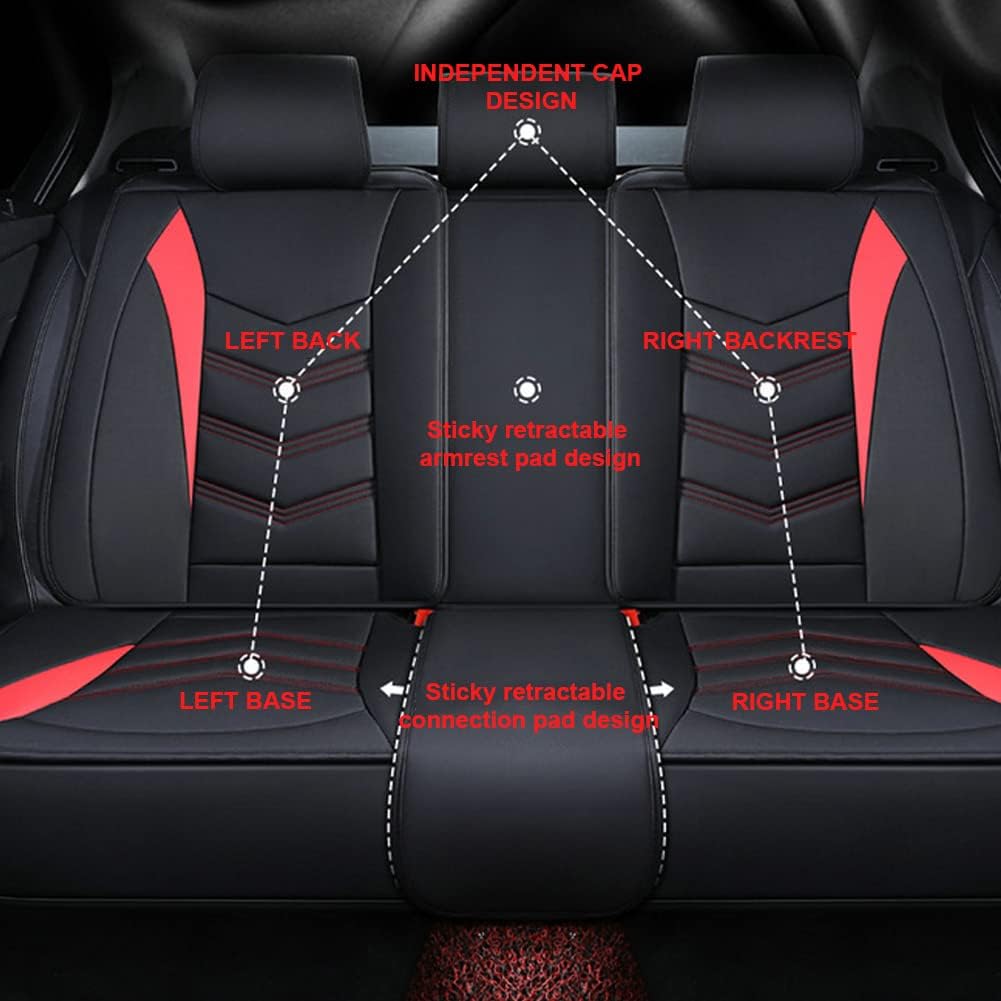 堅実な究極の レザーカーシートカバーユニバーサルフルセット防水オートシートカバークッションオートインテリアは ほとんどの車 セダン Suvのために5席に収まります Size 標準版 Color 赤 シートカバー Www Makoter Si