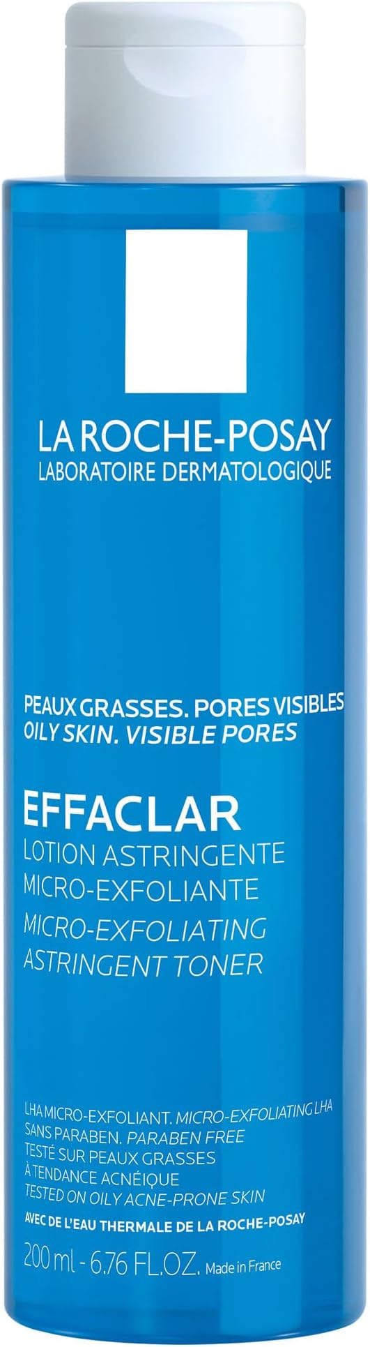Effaclar Astringent Face Toner for Oily Skin, with Exfoliating LHAs to Minimize Appearance of Pores and Smooth Skin Texture