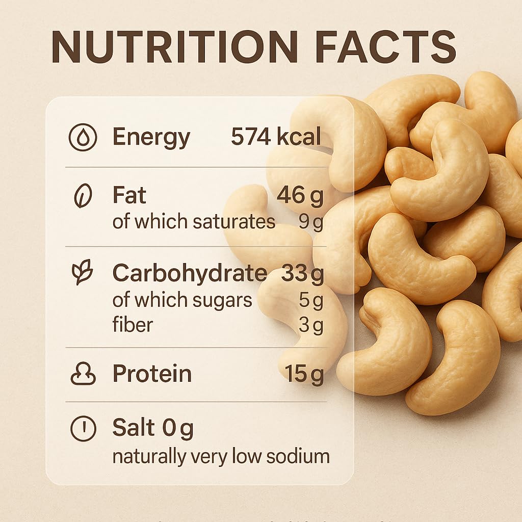 GiDeli Cashewkerne Ganze ungesalzen im Eimer reich an proteinen, vitaminen & mineralstoffen naturbelassen ohne zusatzstoffe, vegan 20kg
