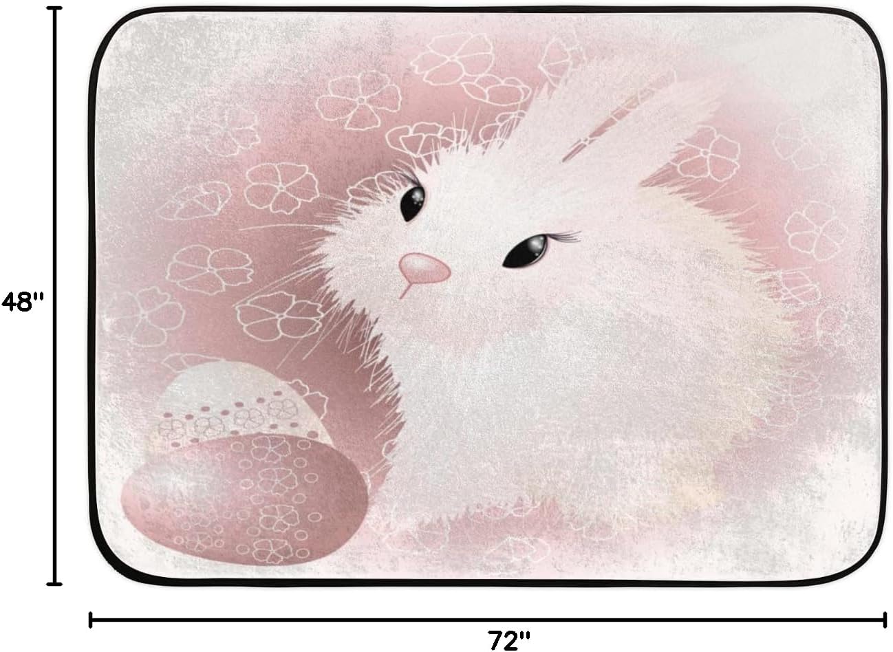 5 x 7 Happy Easter Bunny Rabbits Super Soft Area Rug for Kids Baby Nursery, Kids Girls Nursery Rug Cute Home Decor Rug, Room Decor for Baby