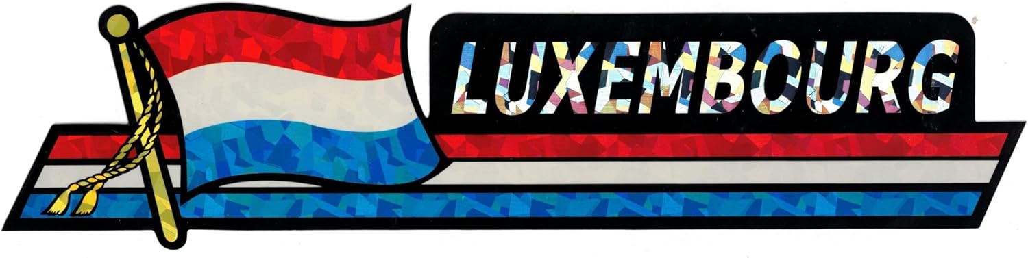 Pack of 24 Luxembourg Flag 3"x12" Reflective Decal Bumper Sticker DCX-140