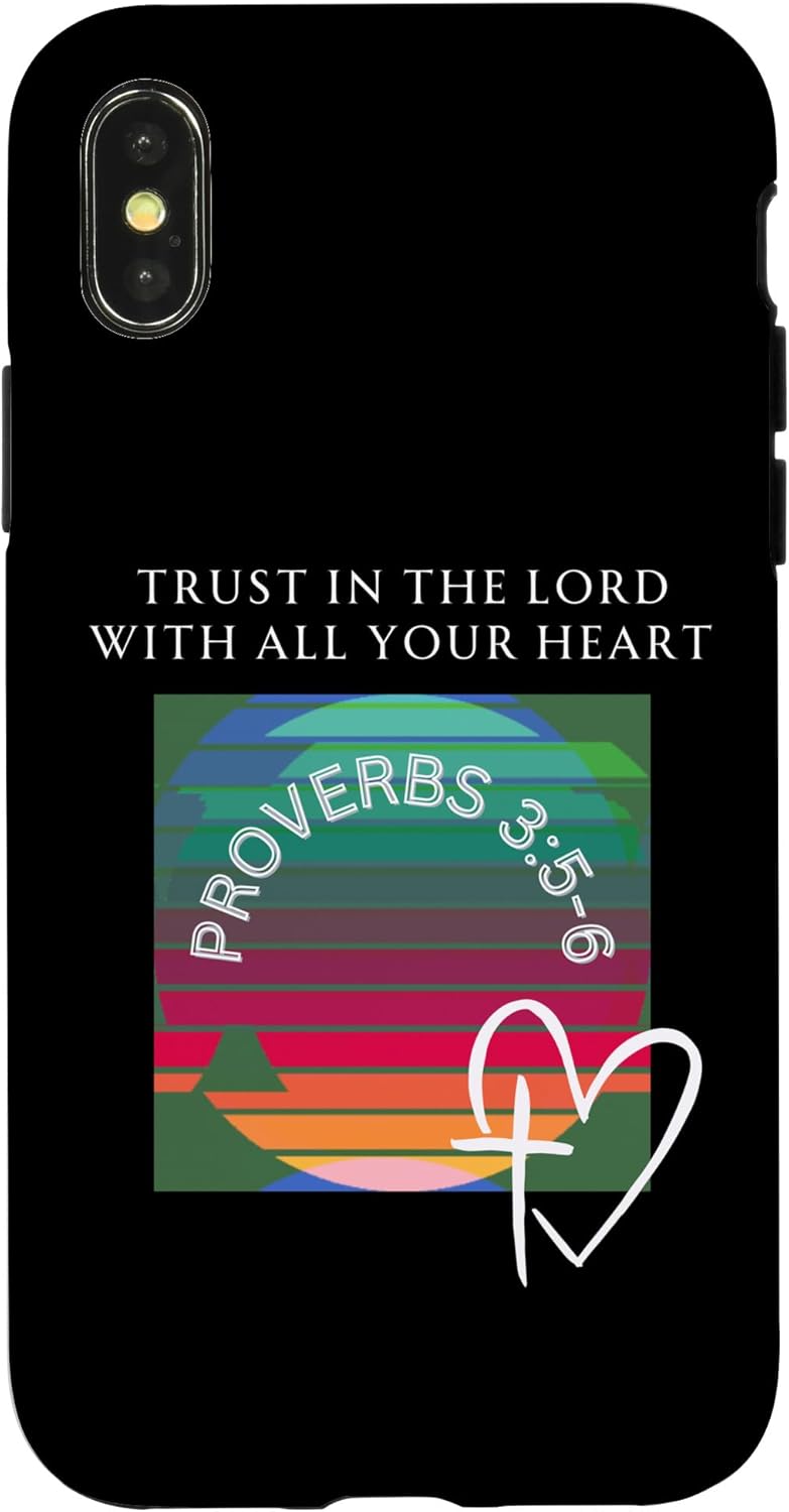 iPhone 14 Pro Max Trust In The Lord Proverbs 3:5-6 Christian Bible Scripture Case