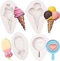 Vista 1 de Mini molde de fondant para pastel de helado de 3 piezas, molde de silicona para helado para decoración de pasteles, chocolate con azúcar dulce