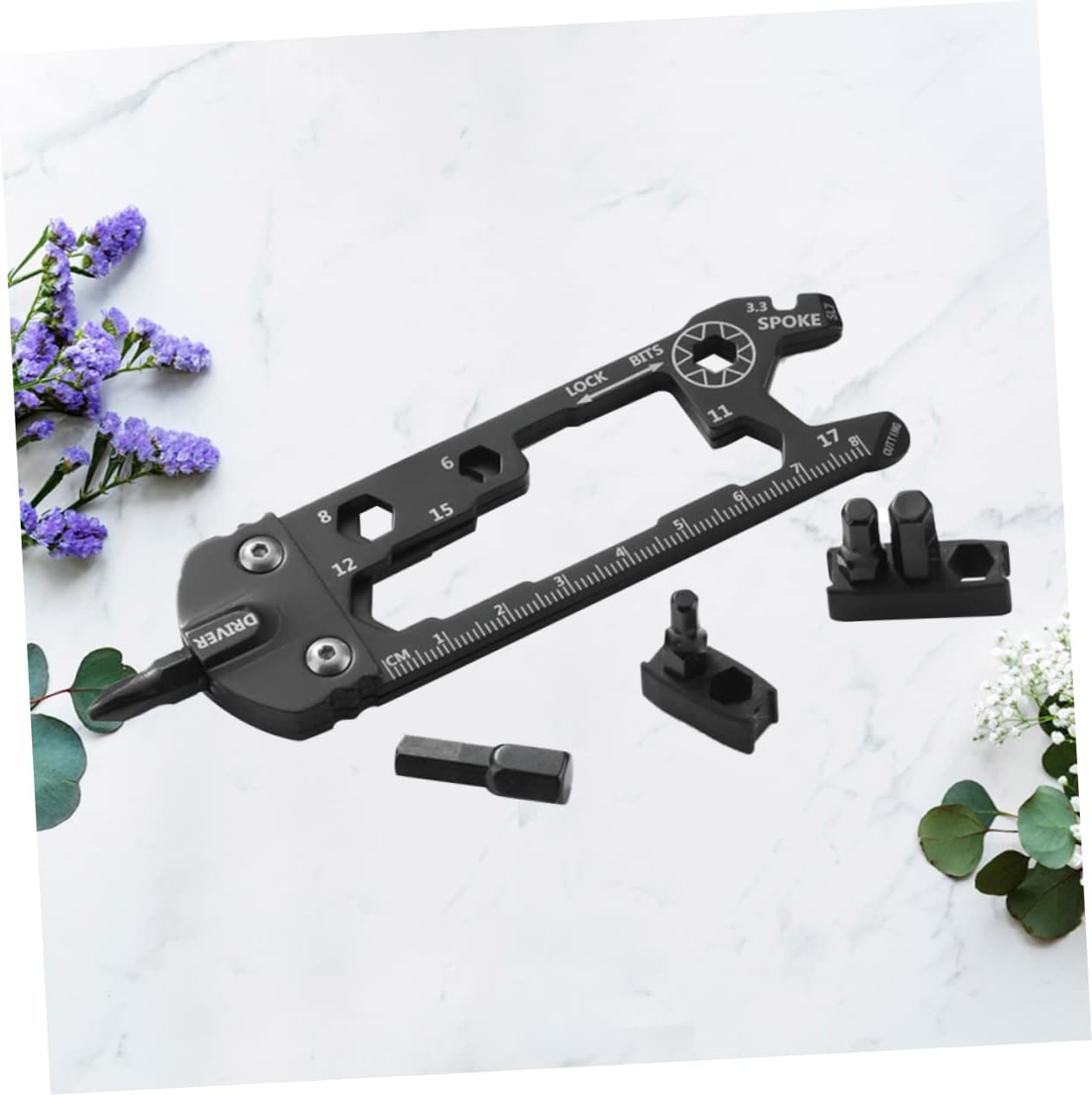 Totority Maintenance Tool for Outdoor Biking Multifunctional Bike Repair Kit Tire Repair Black for Cycling