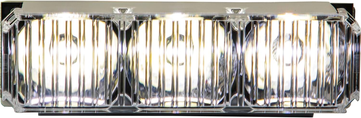 Buyers Products 3024634 Middle Strobe Reflector With 3 LED, Blue, Modular Light Bar Accessory, Durable Design for Work Trucks, Safety Vehicles, Utility Trucks, Light Bars