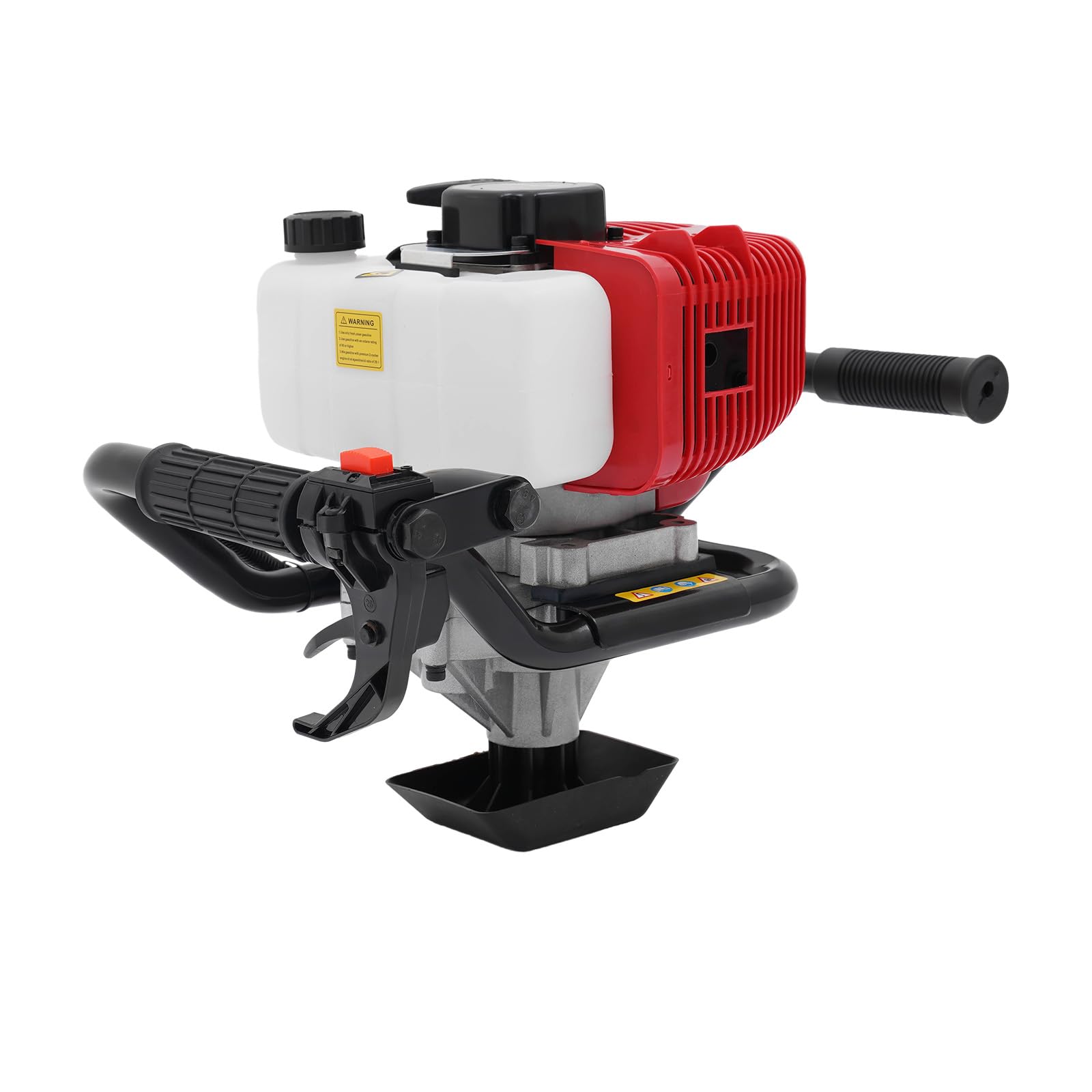 52 cc Erdlochbohrer, 2-Takt-Einzylinder-Benzinmotor für Erdbohrer, 2HP Erdbohrer-Motor, Benzin Gartenbohrer mit 4-Bohrer ø Ausgerüstet (100,150,200,300 mm)