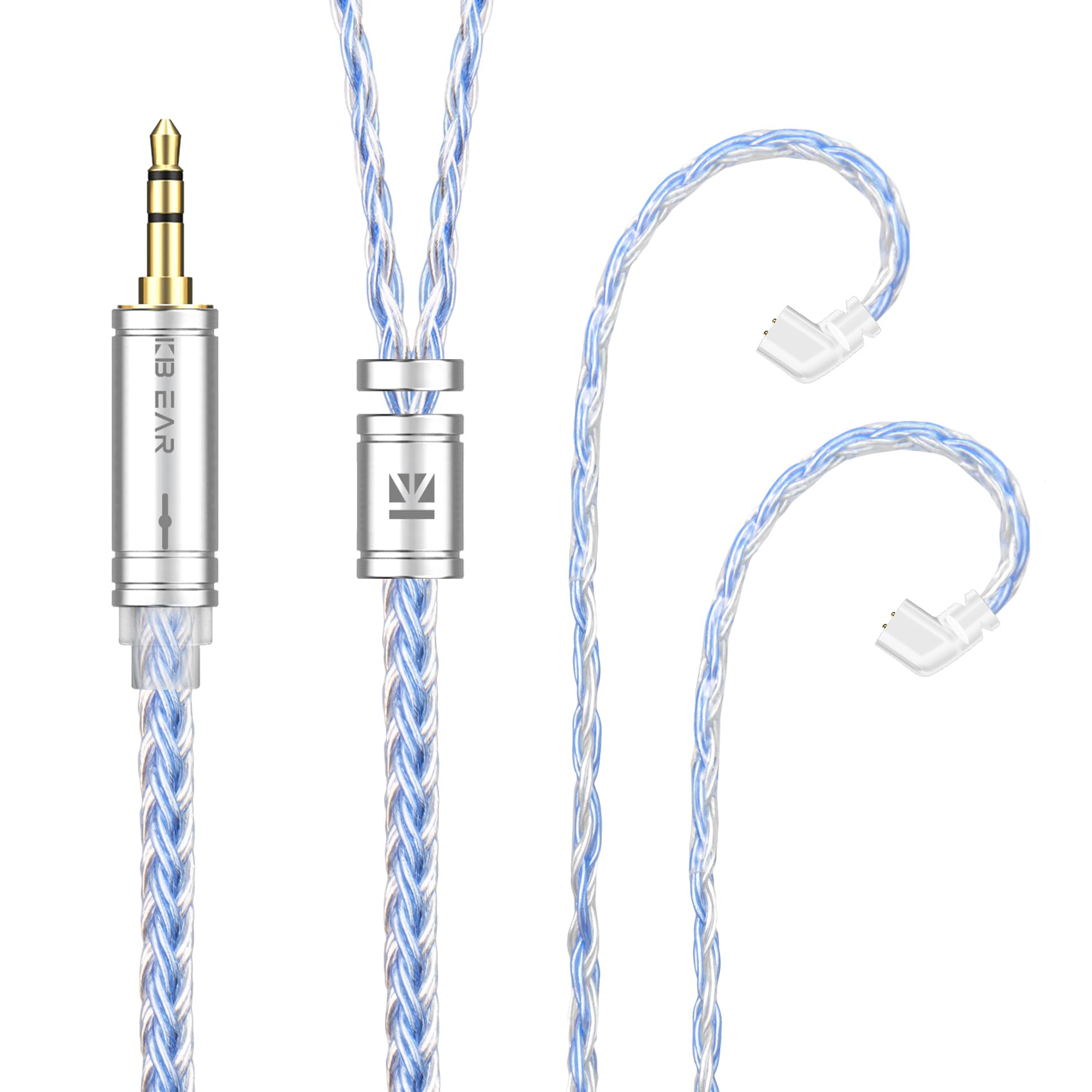 Yinyoo KBEAR 2M Headphone Cable, QDC Replacement Cable for Storm/KZ ZSN/ZSX/ZS10/EDX/EDS, 3.5mm Silver-Blue